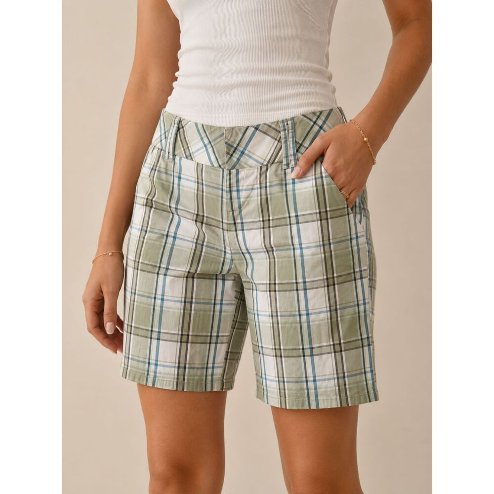 Spacegirl Plaid Bermuda Shorts Juniors 11 Stretch Cotton Y2K Preppy Golf Casual